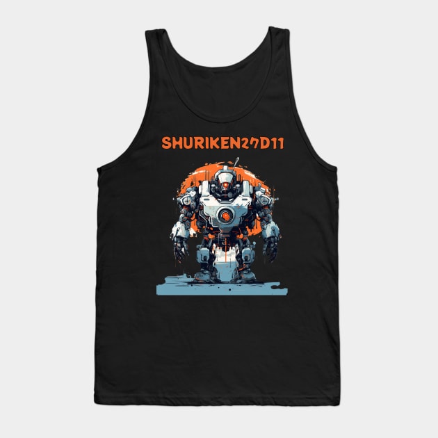 Futuristic Combat Robots Names of Power Shuriken 27D11 Tank Top by FrogandFog